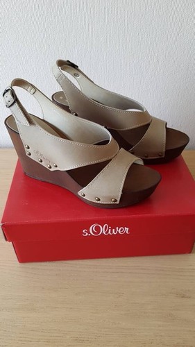 Oliver keilsandale taupe - keilsandale,,